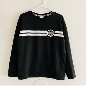 PINK Victoria’s Secret long sleeve sweatshirt stripes | xsmall | black
